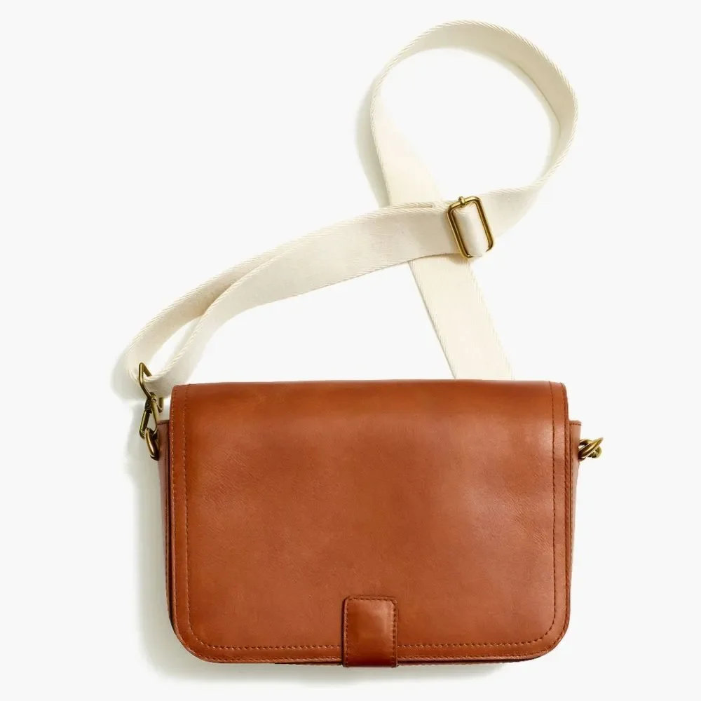 NWT Madewell The Transport Flap Shoulder Bag Leather in English Saddle Crossbody - Picture 2 of 11